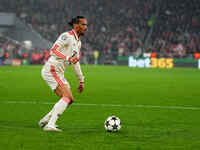 Leroy Sane of Bayern Munich  controls the ball during the Champions League Round 4 match between Bayern Munich v Benfica at the Allianz aren...