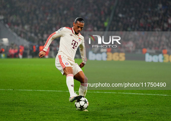 Leroy Sane of Bayern Munich  controls the ball during the Champions League Round 4 match between Bayern Munich v Benfica at the Allianz aren...