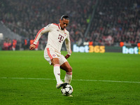 Leroy Sane of Bayern Munich  controls the ball during the Champions League Round 4 match between Bayern Munich v Benfica at the Allianz aren...