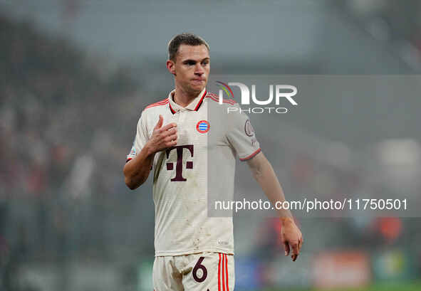 Joshua Kimmich of Bayern Munich  looks on during the Champions League Round 4 match between Bayern Munich v Benfica at the Allianz arena, Mu...