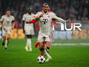 Leroy Sane of Bayern Munich  controls the ball during the Champions League Round 4 match between Bayern Munich v Benfica at the Allianz aren...