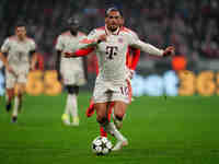 Leroy Sane of Bayern Munich  controls the ball during the Champions League Round 4 match between Bayern Munich v Benfica at the Allianz aren...