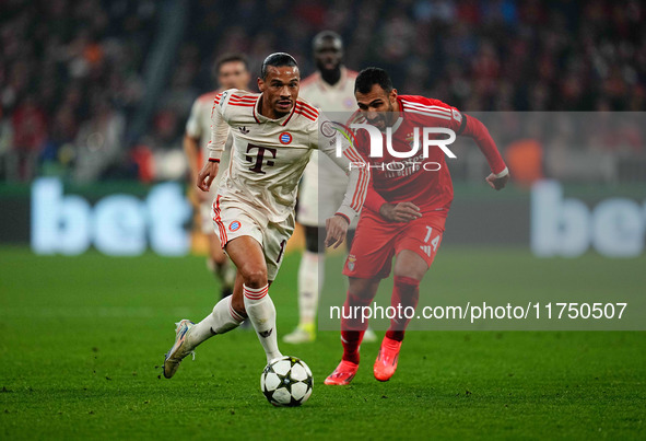 Leroy Sane of Bayern Munich  controls the ball during the Champions League Round 4 match between Bayern Munich v Benfica at the Allianz aren...