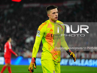 Anatoliy Trubin of Benfica  looks on during the Champions League Round 4 match between Bayern Munich v Benfica at the Allianz arena, Munich,...