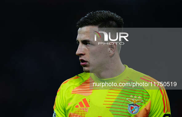 Anatoliy Trubin of Benfica  looks on during the Champions League Round 4 match between Bayern Munich v Benfica at the Allianz arena, Munich,...