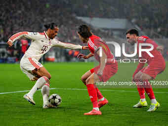 Leroy Sane of Bayern Munich  controls the ball during the Champions League Round 4 match between Bayern Munich v Benfica at the Allianz aren...