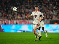 Joao Palhinha of Bayern Munich  controls the ball during the Champions League Round 4 match between Bayern Munich v Benfica at the Allianz a...