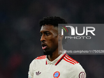 Kingsley Coman of Bayern Munich  looks on during the Champions League Round 4 match between Bayern Munich v Benfica at the Allianz arena, Mu...