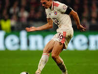 Joao Palhinha of Bayern Munich  controls the ball during the Champions League Round 4 match between Bayern Munich v Benfica at the Allianz a...