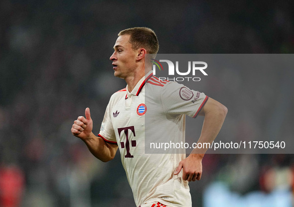 Joshua Kimmich of Bayern Munich  looks on during the Champions League Round 4 match between Bayern Munich v Benfica at the Allianz arena, Mu...