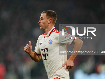 Joshua Kimmich of Bayern Munich  looks on during the Champions League Round 4 match between Bayern Munich v Benfica at the Allianz arena, Mu...