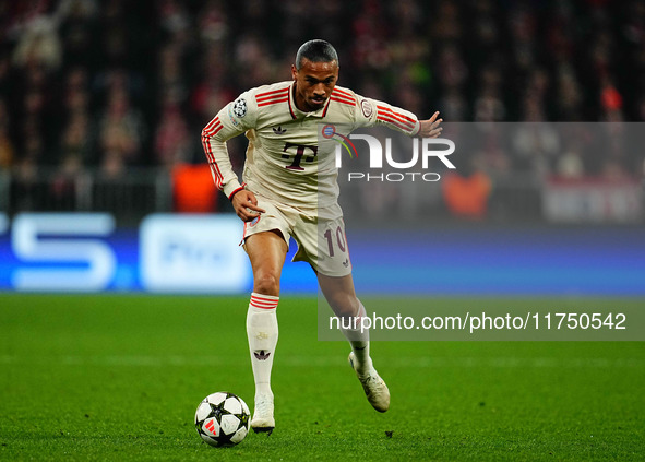 Leroy Sane of Bayern Munich  looks on during the Champions League Round 4 match between Bayern Munich v Benfica at the Allianz arena, Munich...