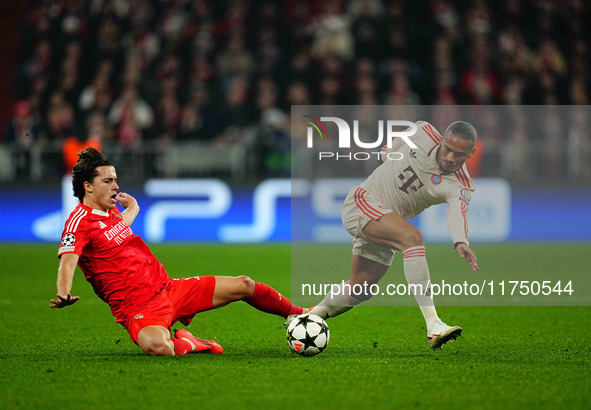 Leroy Sane of Bayern Munich  looks on during the Champions League Round 4 match between Bayern Munich v Benfica at the Allianz arena, Munich...