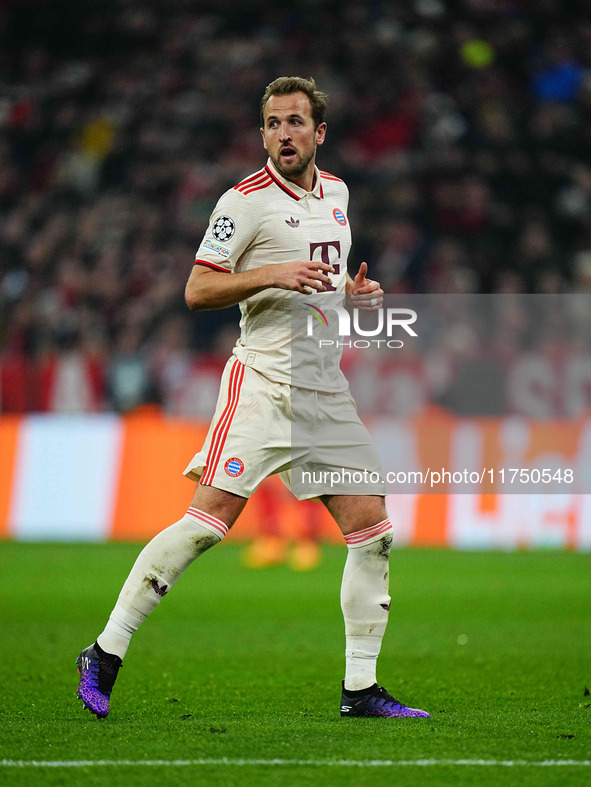 Harry Kane of Bayern Munich  looks on during the Champions League Round 4 match between Bayern Munich v Benfica at the Allianz arena, Munich...