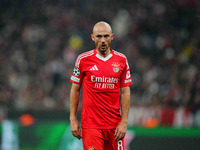 Fredrik Aursnes of Benfica  looks on during the Champions League Round 4 match between Bayern Munich v Benfica at the Allianz arena, Munich,...