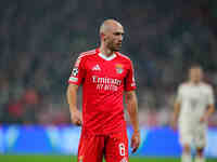 Fredrik Aursnes of Benfica  looks on during the Champions League Round 4 match between Bayern Munich v Benfica at the Allianz arena, Munich,...