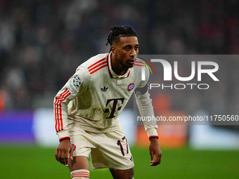 Michael Olise of Bayern Munich  looks on during the Champions League Round 4 match between Bayern Munich v Benfica at the Allianz arena, Mun...