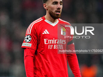 Orkun Kokcu of Benfica  looks on during the Champions League Round 4 match between Bayern Munich v Benfica at the Allianz arena, Munich, Ger...