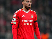 Orkun Kokcu of Benfica  looks on during the Champions League Round 4 match between Bayern Munich v Benfica at the Allianz arena, Munich, Ger...