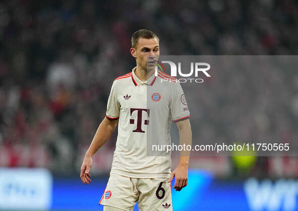 Joshua Kimmich of Bayern Munich  looks on during the Champions League Round 4 match between Bayern Munich v Benfica at the Allianz arena, Mu...