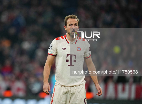 Harry Kane of Bayern Munich  looks on during the Champions League Round 4 match between Bayern Munich v Benfica at the Allianz arena, Munich...