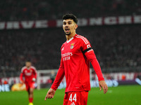 Tomas Araujo of Benfica  looks on during the Champions League Round 4 match between Bayern Munich v Benfica at the Allianz arena, Munich, Ge...