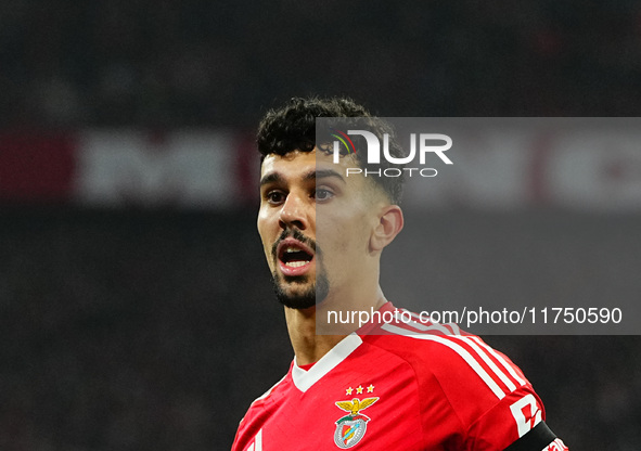 Tomas Araujo of Benfica  looks on during the Champions League Round 4 match between Bayern Munich v Benfica at the Allianz arena, Munich, Ge...