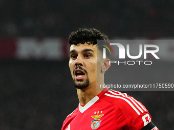 Tomas Araujo of Benfica  looks on during the Champions League Round 4 match between Bayern Munich v Benfica at the Allianz arena, Munich, Ge...