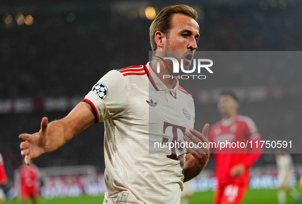 Harry Kane of Bayern Munich  looks on during the Champions League Round 4 match between Bayern Munich v Benfica at the Allianz arena, Munich...