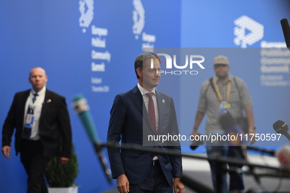 Alexander De Croo, Prime Minister of Belgium, arrives at the 5th European Political Community Summit in Budapest, Hungary, on November 7, a...