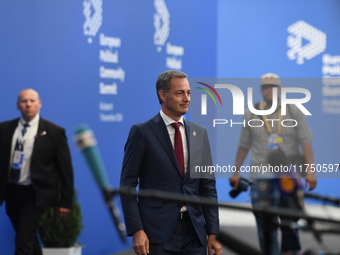 Alexander De Croo, Prime Minister of Belgium, arrives at the 5th European Political Community Summit in Budapest, Hungary, on November 7, a...