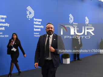 Luca Beccari, Minister of Foreign Affairs of San Marino, arrives at the 5th European Political Community Summit in Budapest, Hungary, on Nov...