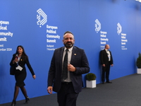 Luca Beccari, Minister of Foreign Affairs of San Marino, arrives at the 5th European Political Community Summit in Budapest, Hungary, on Nov...