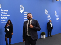 Luca Beccari, Minister of Foreign Affairs of San Marino, arrives at the 5th European Political Community Summit in Budapest, Hungary, on Nov...