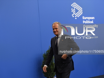 Donald Tusk, Prime Minister of Poland, arrives at the 5th European Political Community Summit in Budapest, Hungary, on November 7, a day aft...