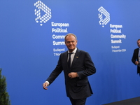 Donald Tusk, Prime Minister of Poland, arrives at the 5th European Political Community Summit in Budapest, Hungary, on November 7, a day aft...