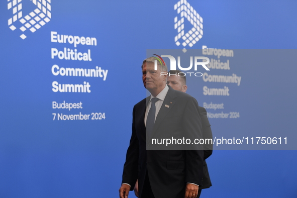 Kyriakos Mitsotakis, Prime Minister of Greece, arrives at the 5th European Political Community Summit in Budapest, Hungary, on November 7, a...