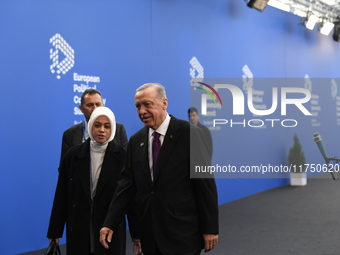 Recep Tayyip Erdogan, President of Turkey, arrives at the 5th European Political Community Summit in Budapest, Hungary, on November 7, a day...