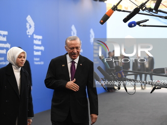 Recep Tayyip Erdogan, President of Turkey, arrives at the 5th European Political Community Summit in Budapest, Hungary, on November 7, a day...