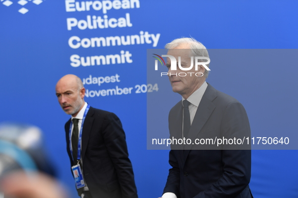 Jonas Gahr, Prime Minister of Norway, arrives at the 5th European Political Community Summit in Budapest, Hungary, on November 7, a day afte...