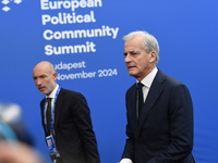 Jonas Gahr, Prime Minister of Norway, arrives at the 5th European Political Community Summit in Budapest, Hungary, on November 7, a day afte...