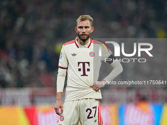 Konrad Laimer of Bayern Munich  looks on during the Champions League Round 4 match between Bayern Munich v Benfica at the Allianz arena, Mun...