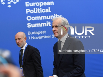 Jonas Gahr, Prime Minister of Norway, arrives at the 5th European Political Community Summit in Budapest, Hungary, on November 7, a day afte...