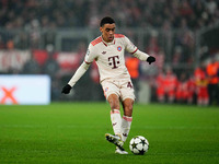 Jamal Musiala of Bayern Munich  looks on during the Champions League Round 4 match between Bayern Munich v Benfica at the Allianz arena, Mun...