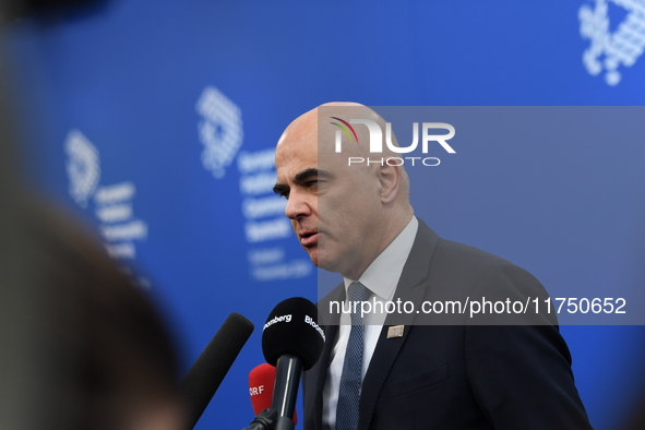 Alain Berset, European Council Secretary General, arrives at the 5th European Political Community Summit in Budapest, Hungary, on November 7...