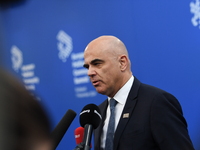 Alain Berset, European Council Secretary General, arrives at the 5th European Political Community Summit in Budapest, Hungary, on November 7...