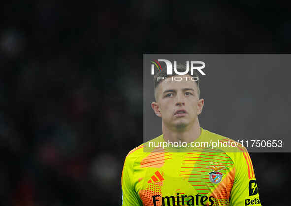 Anatoliy Trubin of Benfica  looks on during the Champions League Round 4 match between Bayern Munich v Benfica at the Allianz arena, Munich,...