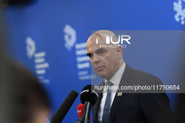 Alain Berset, European Council Secretary General, arrives at the 5th European Political Community Summit in Budapest, Hungary, on November 7...