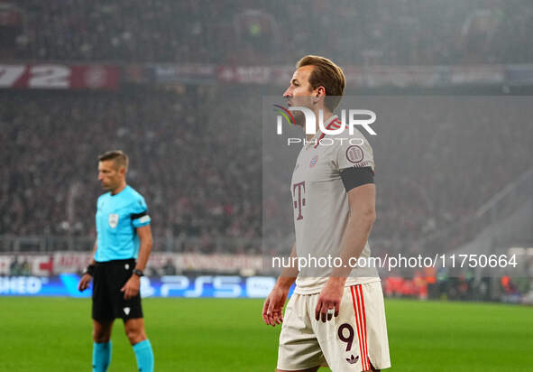 Harry Kane of Bayern Munich  looks on during the Champions League Round 4 match between Bayern Munich v Benfica at the Allianz arena, Munich...