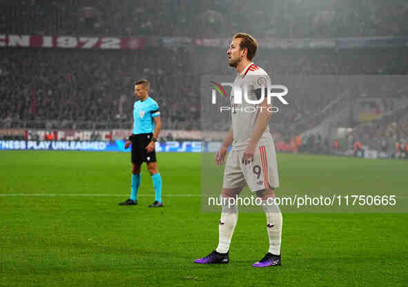 Harry Kane of Bayern Munich  looks on during the Champions League Round 4 match between Bayern Munich v Benfica at the Allianz arena, Munich...